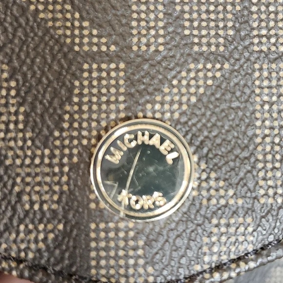 Michael Kors Jet Set Bag Purse 35S6GTTT3B Brown Tan Beige Cream Gold MK Logo - Picture 9 of 9